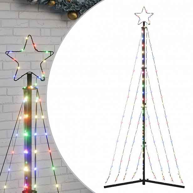 vidaXL LED vánoční stromek 339 barevných LED diod 187 cm