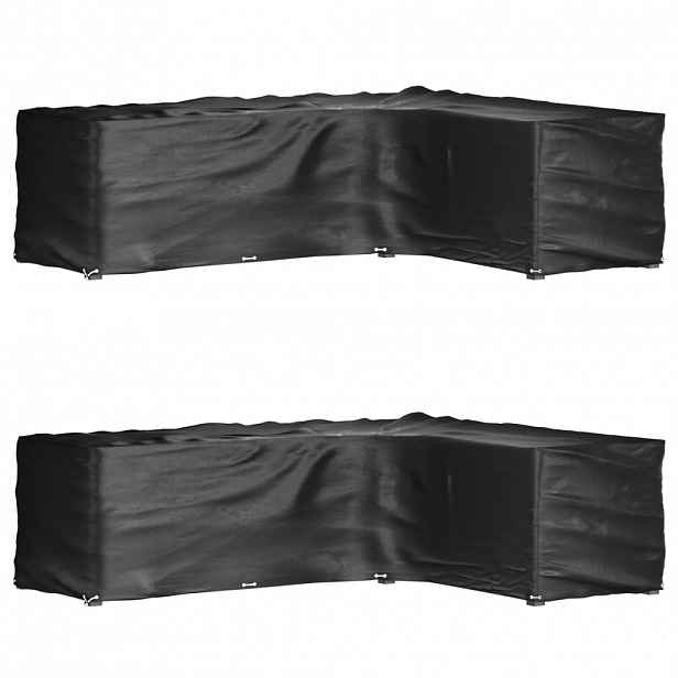 vidaXL Plachty na zahradní nábytek tvar L 2 ks 16 oček 260x210x80 cm