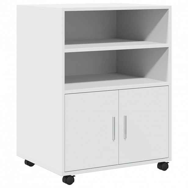 vidaXL Skříňka na kolečkách bílá 60 x 48 x 81 cm kompozitní dřevo