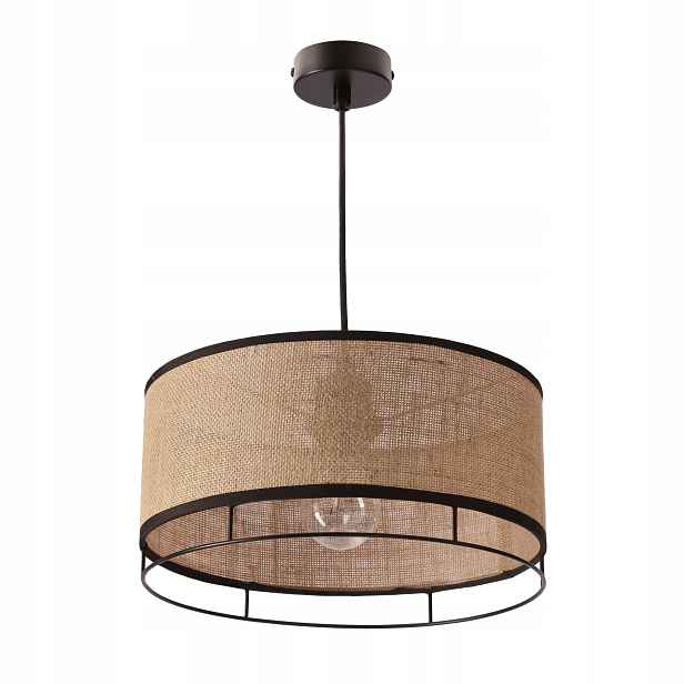Závěsné svítidlo Jednoduché 100cm Stropní Boho Černé E27 Stínidlo Pletené