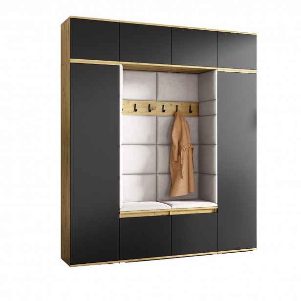 Předsíňová stěna AMI 32 Se zrcadlem Bílá Tmavě žlutá