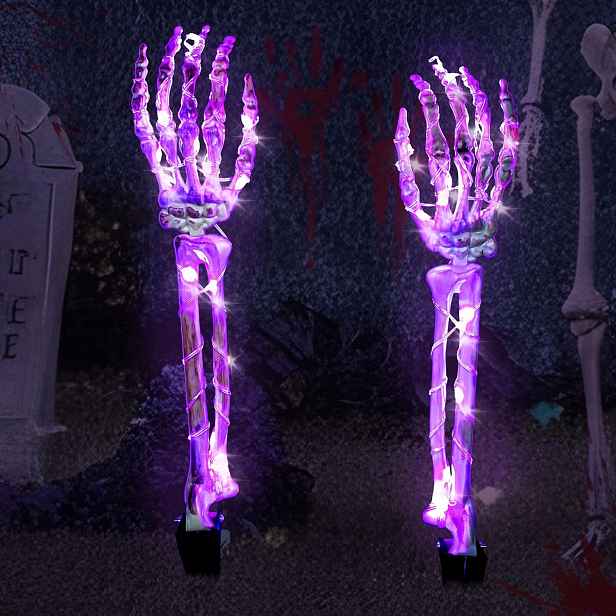 Dekorace na Halloween, do zahrady, 2 kusy, řetěz s 48 Led diodami