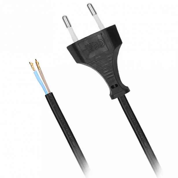 Flexo šňůra 2x0,75 mm2 délka 2 m černá