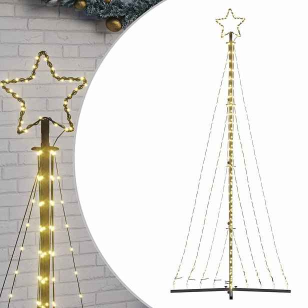 vidaXL LED vánoční stromek 447 teplých bílých LED diod 250 cm