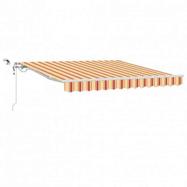 vidaXL Stahovací markýza Žlutá a oranžová 350 x 250 cm Polyester