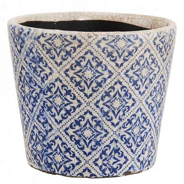 Butlers EVERGREEN Květináč - bílá/modrá