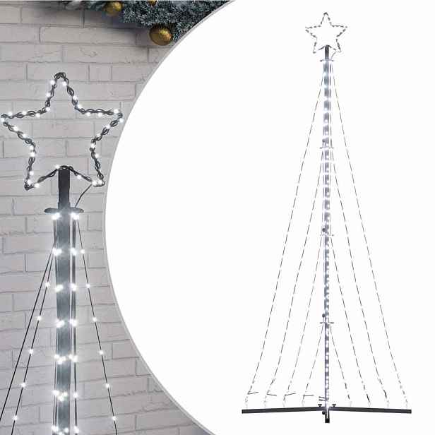 vidaXL LED vánoční stromek 447 studených bílých LED diod 250 cm