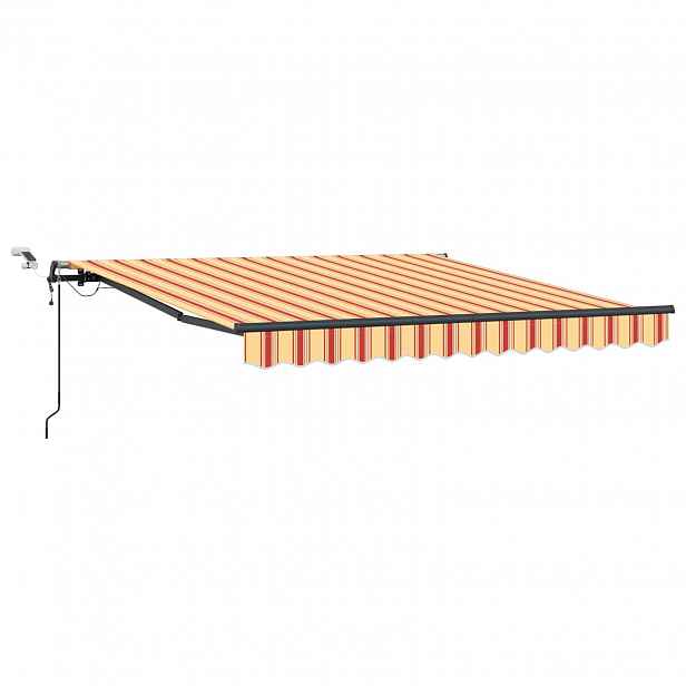 vidaXL Stahovací markýza Žlutá a oranžová 350 x 250 cm Polyester