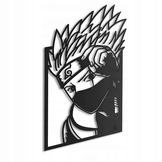 Dřevěný 3D obraz Anime Naruto Kakashi Hatake Nástěnná Dekorace Dárek