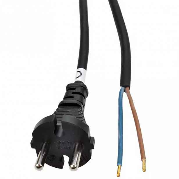Flexo šňůra 2x1 mm2 gumová délka 5 m černá H05RR-F2