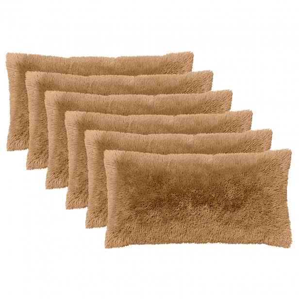vidaXL Povlak na polštář 6 pcs HEERLEN Taupe 40 x 80 cm PV fleece