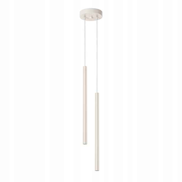 Sollux Závěsná lampa dvojitá moderní béžová tuba do jídelny nad ostrov