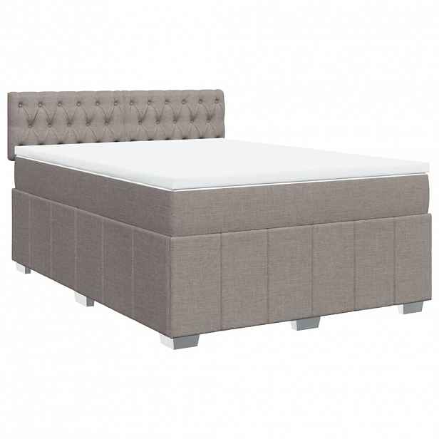 vidaXL Box spring postel s matrací taupe 140x190 cm textil