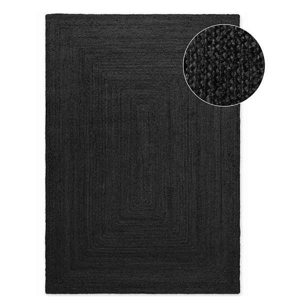 Černý oboustranný/ručně tkaný jutový koberec 120x180 cm Juno – Hanse Home