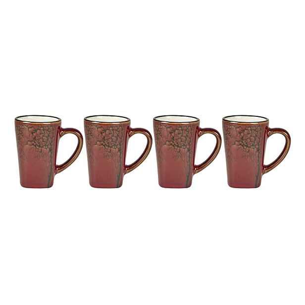 Červené hrnky na espresso z kameniny v sadě 4 ks 100 ml Hela – Villa Collection