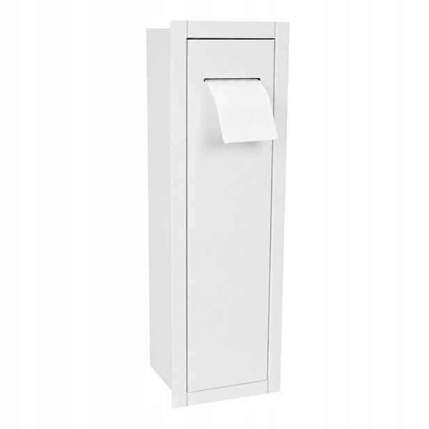 Podomítková Skříňka Wc Push Open, Úložný Prostor Na Papír A Kartáč, Bílá Matná, Levá