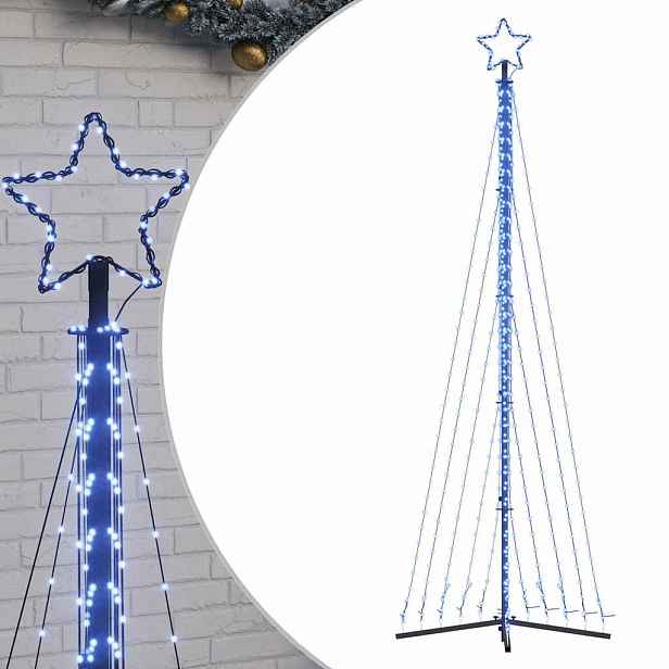 vidaXL LED vánoční stromek 495 modrých LED diod 300,5 cm