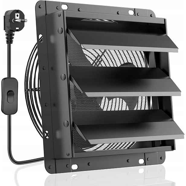 Průmyslový Odtahový Ventilátor 250 MM 1100 M3H Hliníkový Do Sklepní Garáže