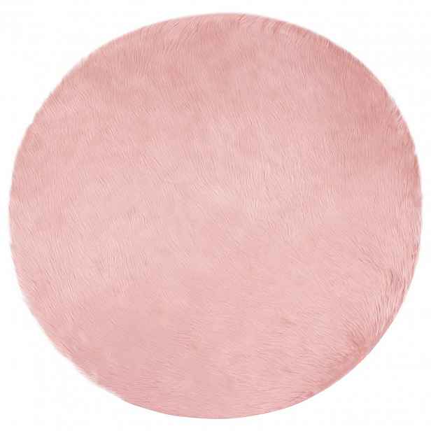 vidaXL Koberec z umělé ovčí kožešiny TAFALLA Růžová Ø 100 cm Polyester