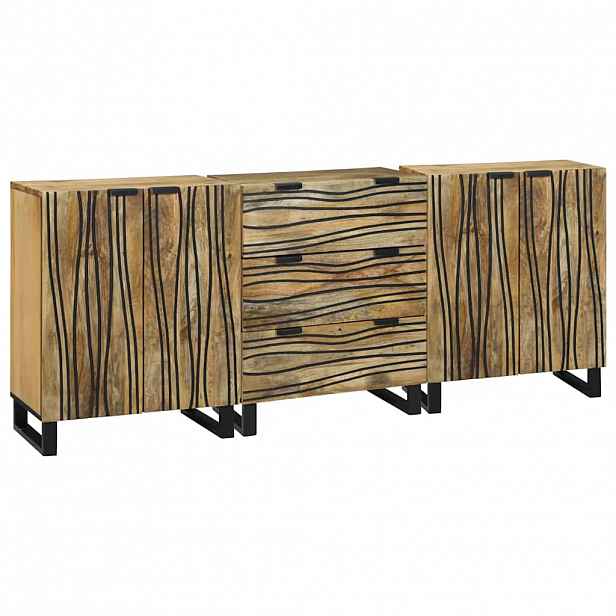 vidaXL Sestava komody 3 ks Přírodní 180 x 33 x 75 cm