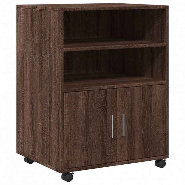 vidaXL Skříňka na kolečkách hnědý dub 60 x 48 x 81 cm kompozitní dřevo