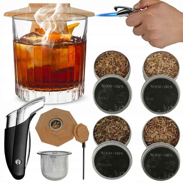 Sada Na Uzení Whisky Smoker S Nářadím, Kameny, Dřevěná Krabička