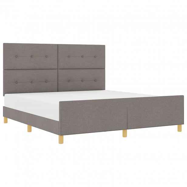 vidaXL Rám postele s čelo Taupe 180 x 200 cm textil