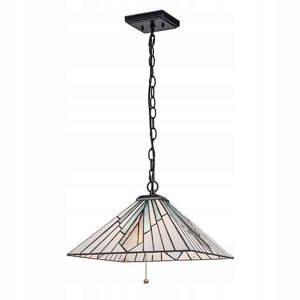 Závěsná vitrážová lampa Tiffany s vypínačem do jídelny nad stůl Elstead