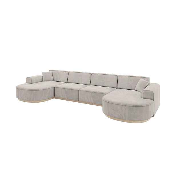 ALTDECOR SEDACÍ SOUPRAVA ve tvaru U MARI-U2-v1 388x171x83 Světle hnědá Velur