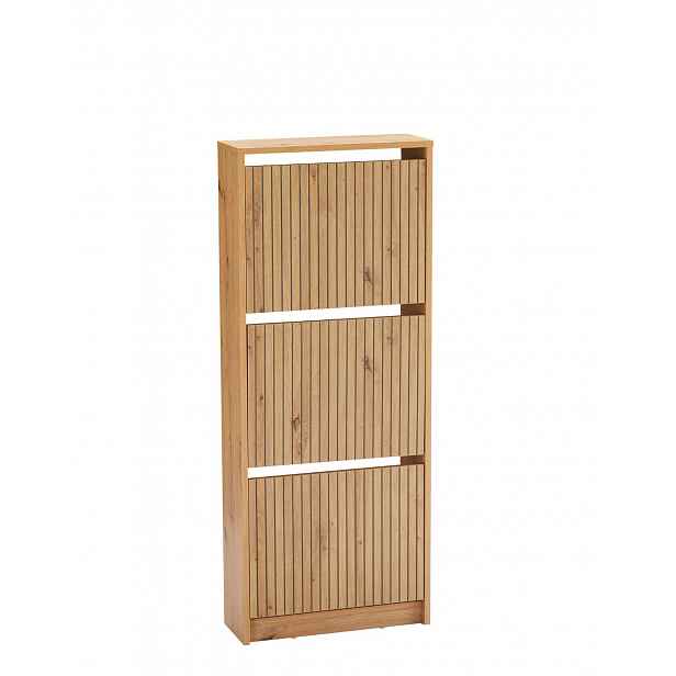 Botník do předsíně Litto, dub artisan, lamely