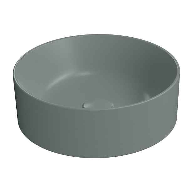 GSI KUBE X keramické umyvadlo na desku, průměr 40cm, agave mat