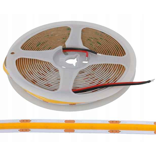 Led Páska Bílá Teplá Cob 480 Led 8 mm 5,0 m, DC 12 V Talvico