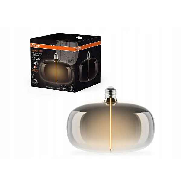Ledvance kouřová Led žárovka E27 4W Vintage Elipse, teplá bílá