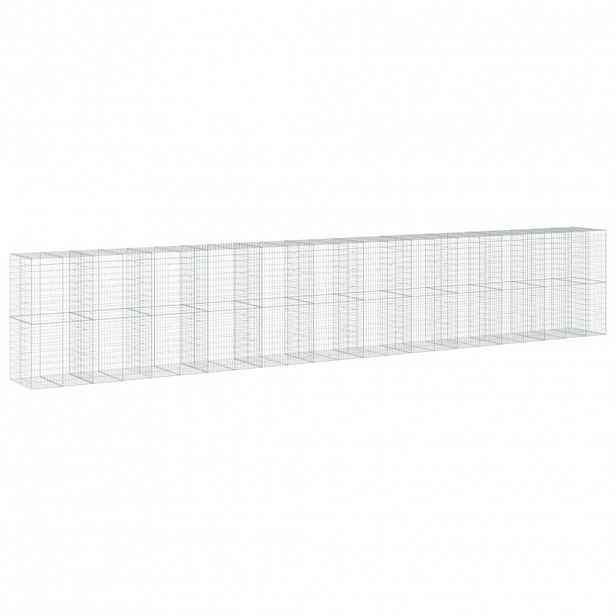 vidaXL Gabionový koš s víkem 1 150 x 100 x 200 cm pozinkované železo