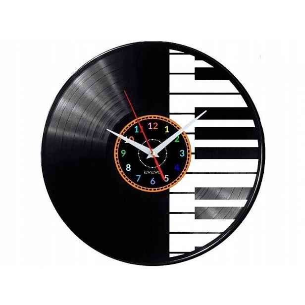 Piano Dárek Originální dekorace do domu Hodiny z vinylové desky