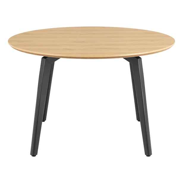 Actona Kulatý jídelní stůl Cadiz 120 cm dub přírodní/černý