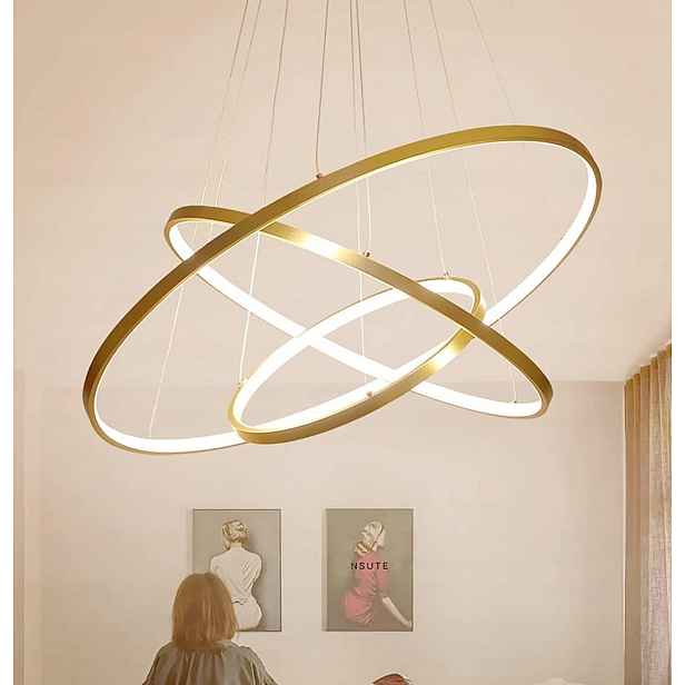 Moderní Závěsná Led Lampa 76W – Stmívatelná Dálkový Ovladač 3000K–6500K