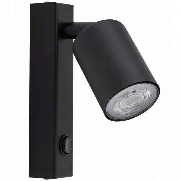 Nástěnné svítidlo Nex černé 1xGU10 s vypínačem Moderní Nástěnná Lampa Loft IP20