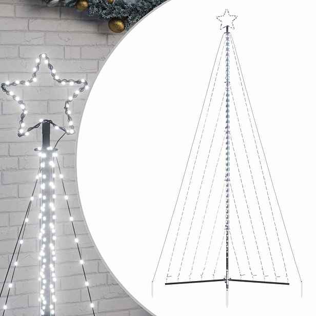 vidaXL LED vánoční stromek 570 studených bílých LED diod 399 cm