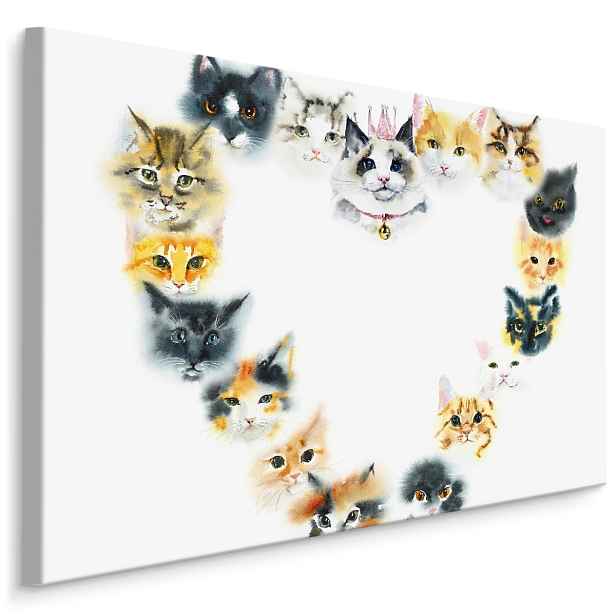 MyBestHome BOX Plátno Srdce Z Koťat Varianta: 40x30
