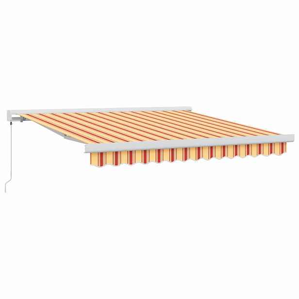vidaXL Stahovací markýza Žlutá a oranžová 350 x 250 cm Plátno a hliník