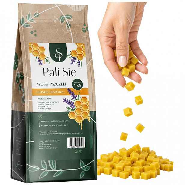 Vosk 1 kg vosk na svíčky, kostka, čistý vosk Polský Pali Się