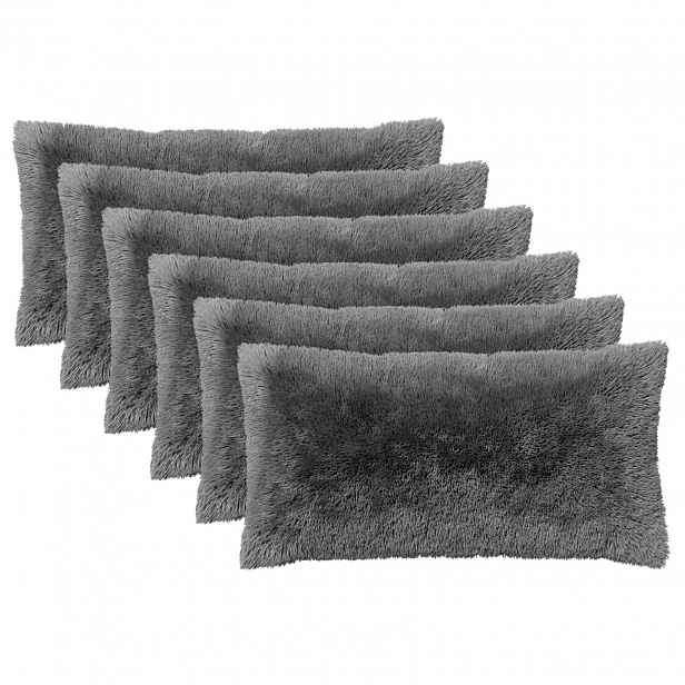 vidaXL Povlak na polštář 6 pcs HEERLEN Světle šedá 40 x 80 cm