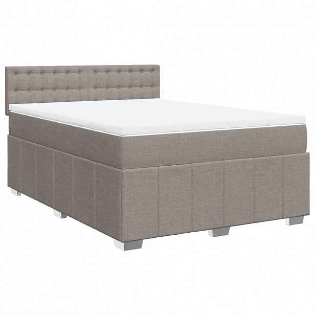 vidaXL Box spring postel s matrací taupe 140x190 cm textil