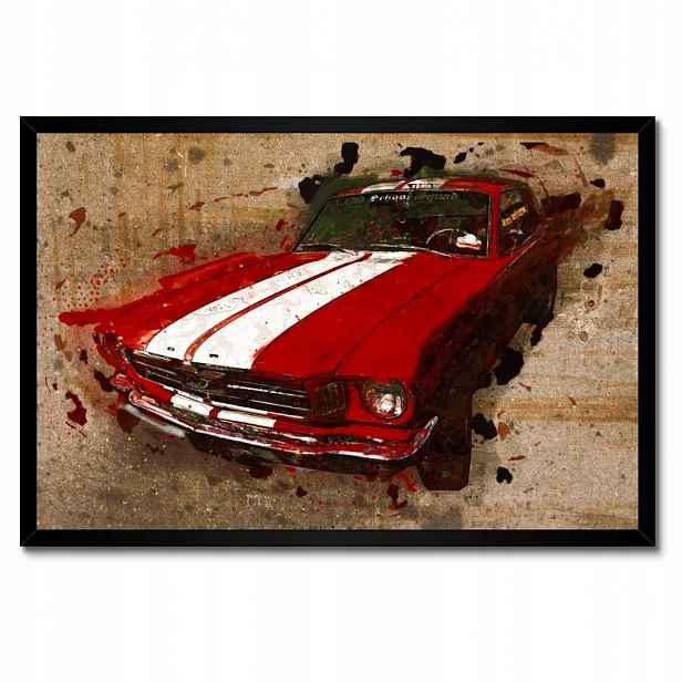 Plakáty v rámu 60x40 Červený Ford Mustang Usa