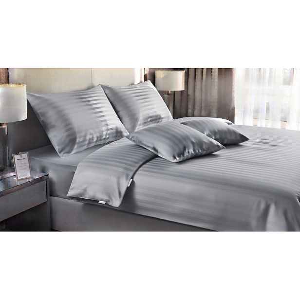 Šedé 3dílné povlečení na jednolůžko 140x200 cm Hotel stripe – JAHU collections