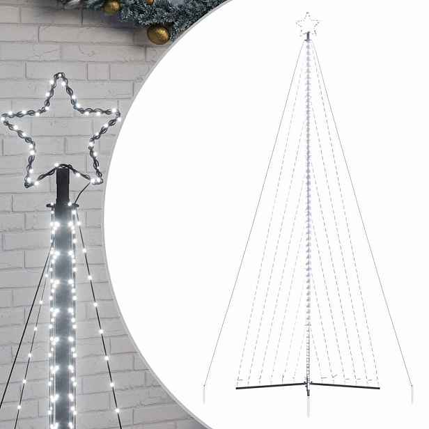 vidaXL LED vánoční stromek 789 studených bílých LED diod 476 cm