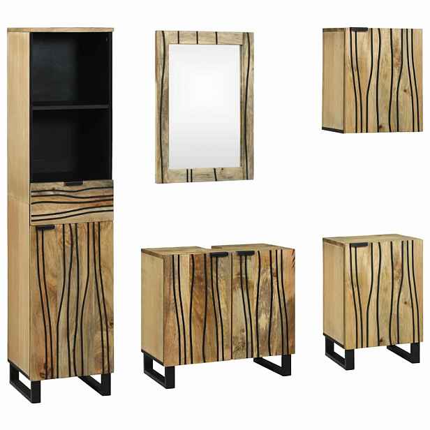 vidaXL Sada koupelnového nábytku 5 ks Hnědá 38 x 33 x 160 cm