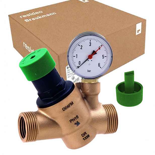 Honeywel Regulátor tlaku vody 3/4" D04FM-3/4A Manometr