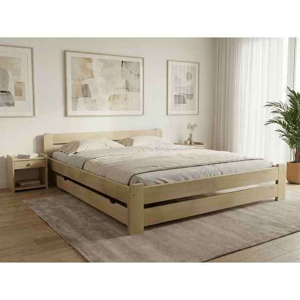 Postel Laura 140 x 200 cm, borovice Rošt: S lamelovým roštem, Matrace: Matrace Coco Maxi 20 cm